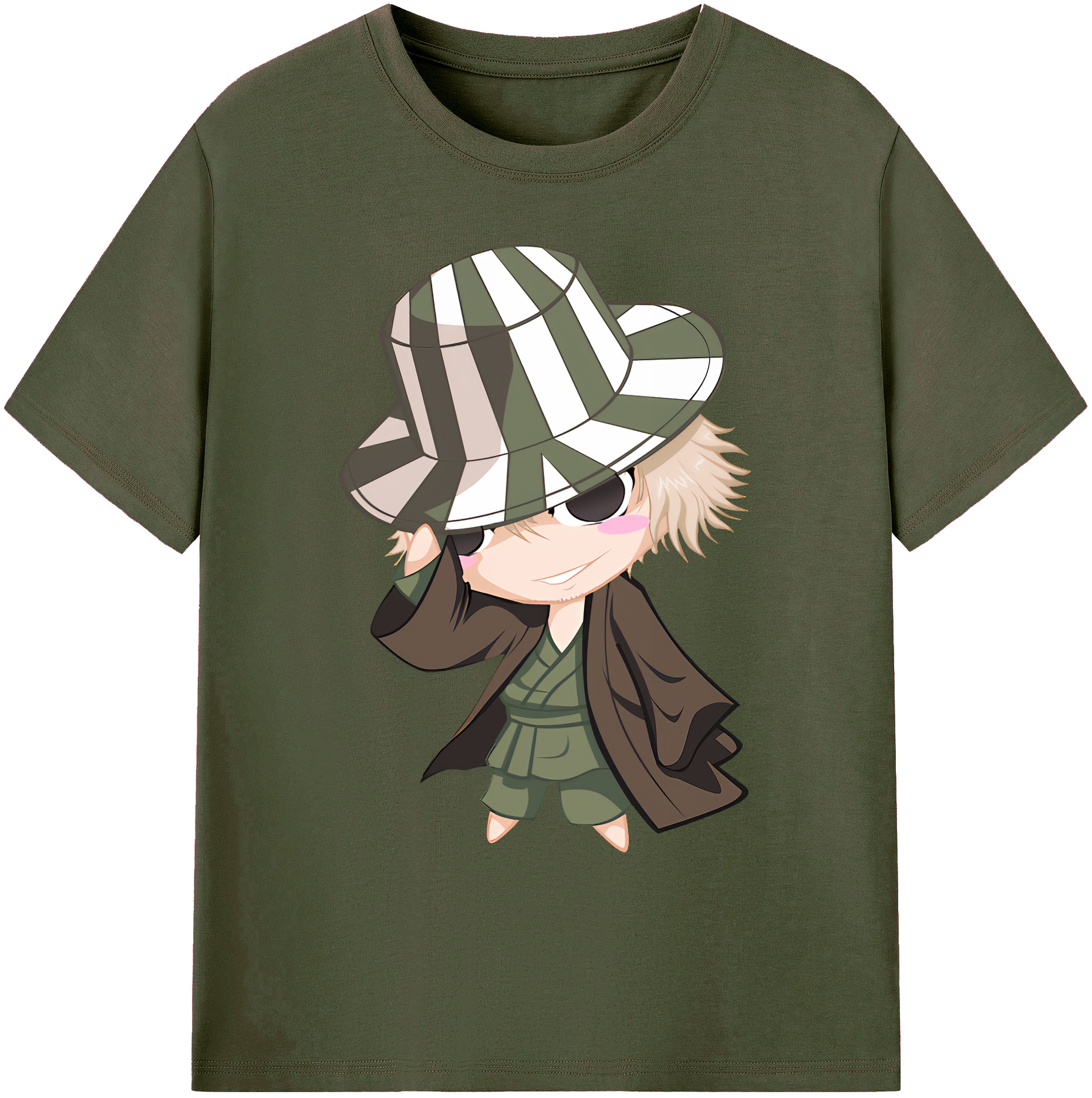 （画像用） "ブリーチ 浦原 喜助（うらはら きすけ） BLEACH Urahara Kisuke " 綿100％ メンズ半袖Tシャツ｜肌触りやわらか＆通気性